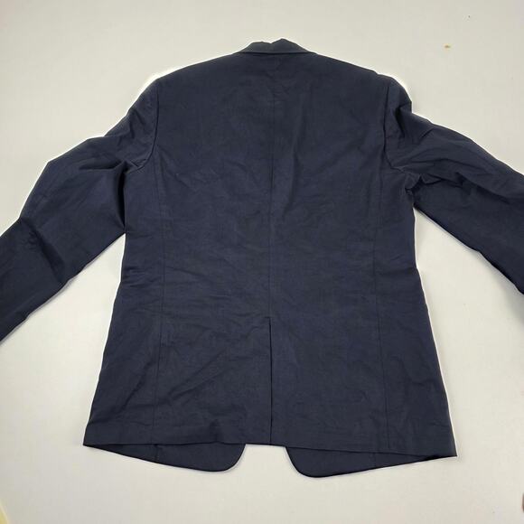 Theory Blazer Mens 42 Navy Blue Simons Lenix Two Button Stretch Cotton Jacket - Picture 11 of 15